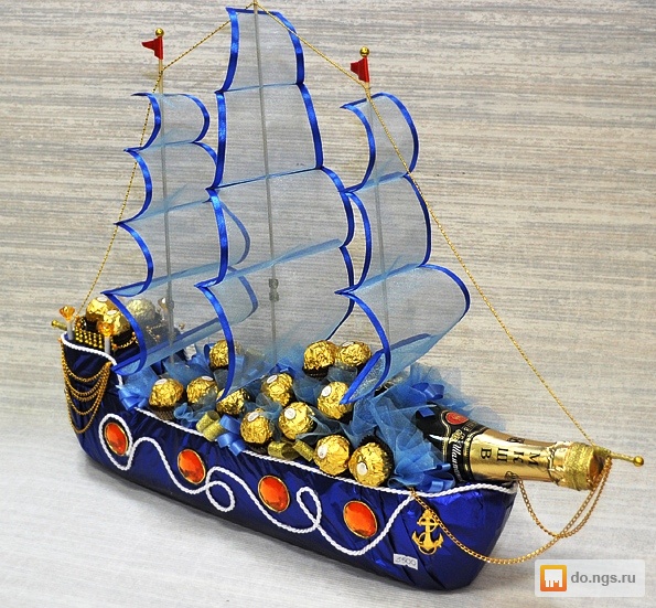 Корабль из конфет с бутылкой своими руками мастер класс Корабль из конфет с бутылкой своими руками мастер класс